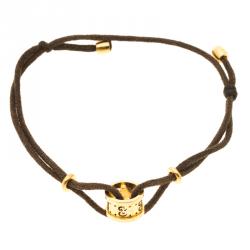 Gucci Icon Yellow Gold Adjustable Cord Bracelet 