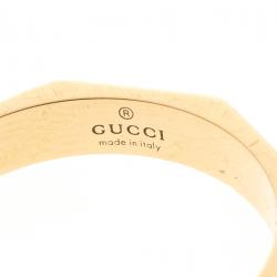 Gucci Octagonal 18K Yellow Gold Ring Size 52.5