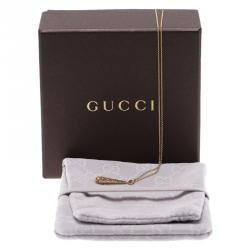 Pre Owned Gucci Diamantissima Yellow Gold Pendant Necklace