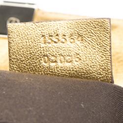 Pre Owned Gucci Gold GG Canvas Chain Pochette Bag