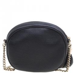 Pre Owned Gucci Black Leather Mini Soho Disco Chain Shoulder Bag