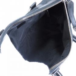 Pre Owned Gucci Black GG Canvas and Leather Boston