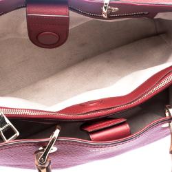 مملوكة مسبقًا حقيبة يد غوتشي شوبر يد علوية بامبو جلد حمراء