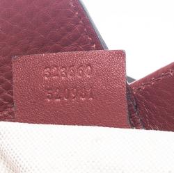 مملوكة مسبقًا حقيبة يد غوتشي شوبر يد علوية بامبو جلد حمراء