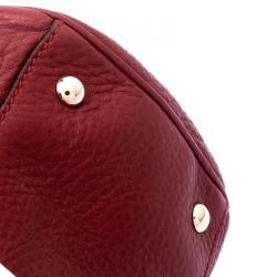 مملوكة مسبقًا حقيبة يد غوتشي شوبر يد علوية بامبو جلد حمراء