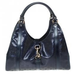 مملوكة مسبقًا Gucci Purple Imprime Canvas Jackie O Shoulder Bag