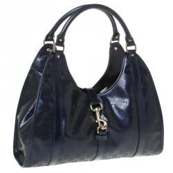 مملوكة مسبقًا Gucci Purple Imprime Canvas Jackie O Shoulder Bag