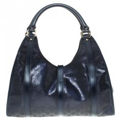 مملوكة مسبقًا Gucci Purple Imprime Canvas Jackie O Shoulder Bag