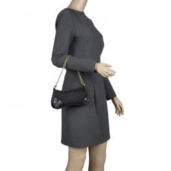 Pre Owned Gucci Black GG Canvas Nailbit Pochette