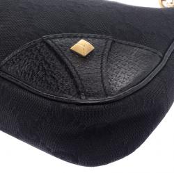 Pre Owned Gucci Black GG Canvas Nailbit Pochette