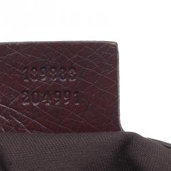 Pre Owned Gucci Brown Monogram Canvas Ostrich Leather Large Queen Top Handle Bag