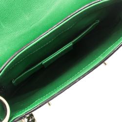 Pre Owned Gucci Green Python Tigrette Chain Shoulder Bag