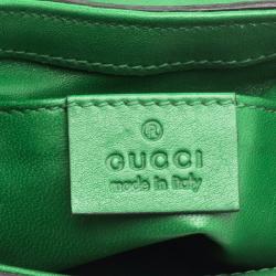 Pre Owned Gucci Green Python Tigrette Chain Shoulder Bag