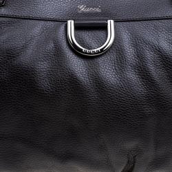 Pre Owned Gucci Dark Brown Leather D Ring Tote