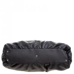 Pre Owned Gucci Dark Brown Leather D Ring Tote