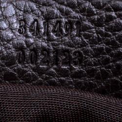 Pre Owned Gucci Dark Brown Leather D Ring Tote