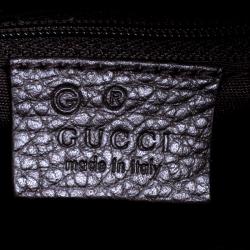 Pre Owned Gucci Dark Brown Leather D Ring Tote