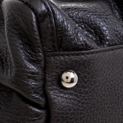 Pre Owned Gucci Dark Brown Leather D Ring Tote