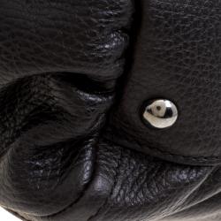 Pre Owned Gucci Dark Brown Leather D Ring Tote