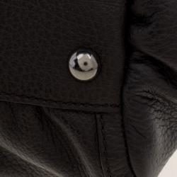 Pre Owned Gucci Dark Brown Leather D Ring Tote