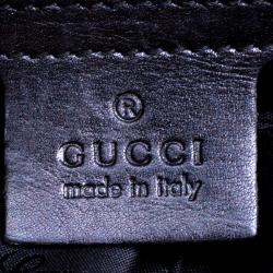 Pre Owned Gucci Black Leather Pop Bamboo Top Handle Bag