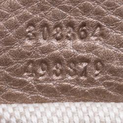 Pre Owned Gucci Metallic Beige Python Small Soho Disco Shoulder Bag