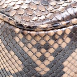 Pre Owned Gucci Metallic Beige Python Small Soho Disco Shoulder Bag