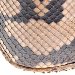 Pre Owned Gucci Metallic Beige Python Small Soho Disco Shoulder Bag