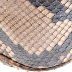 Pre Owned Gucci Metallic Beige Python Small Soho Disco Shoulder Bag