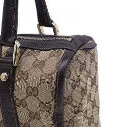 Pre Owned حقيبة يد بوسطن غوتشي جوي كانفاس مونوجرامي بني قصيرة