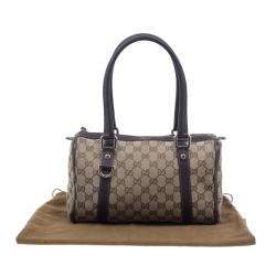 Pre Owned حقيبة يد بوسطن غوتشي جوي كانفاس مونوجرامي بني قصيرة