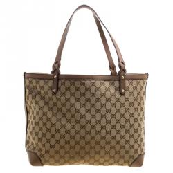 Pre Owned حقيبة يد غوتشي كرافت متوسطة كانفاس GG بيج