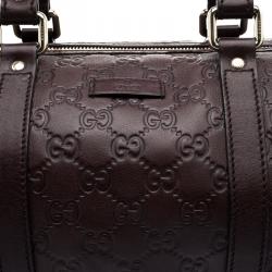 Pre Owned حقيبة غوتشي جوي جلد غوتشيسيما بني داكن متوسطة