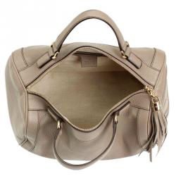 Pre Owned Gucci Beige Leather Soho Boston Bag