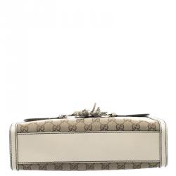 Pre Owned Gucci Beige GG Canvas/Leather Medium Emily Chain Shoulder Bag