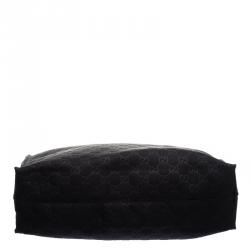 Pre Owned Gucci Black GG Nylon Shopping Tote