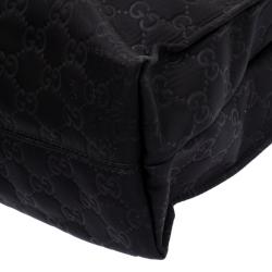 Pre Owned Gucci Black GG Nylon Shopping Tote