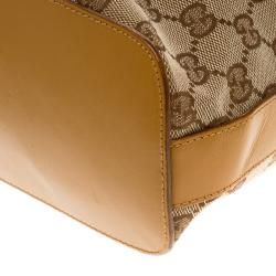 Pre Owned Gucci Beige/Tan GG Canvas Small Vintage Hobo