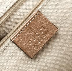 Pre Owned حقيبة غوتشي بوسطن سوكي متوسطة جلد بيج