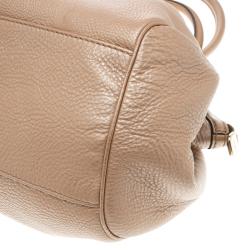 Pre Owned حقيبة غوتشي بوسطن سوكي متوسطة جلد بيج