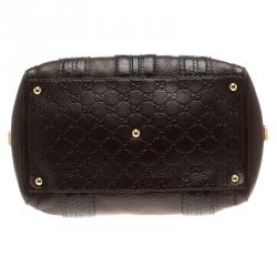 Pre Owned Gucci Dark Brown Guccissima Leather Aviatrix Boston Bag