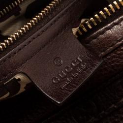 Pre Owned Gucci Dark Brown Guccissima Leather Aviatrix Boston Bag