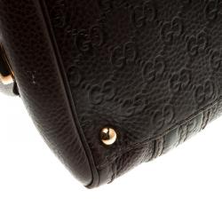 Pre Owned Gucci Dark Brown Guccissima Leather Aviatrix Boston Bag