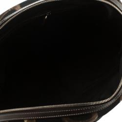 مملوكة مسبقًا حقيبة غوتشي بوسطن كانفاس طباعة هورسبيت بامبو بنية داكنة