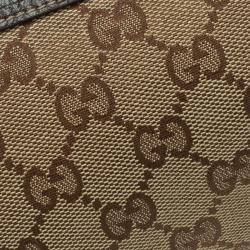 Gucci Beige/Brown GG Canvas Charm Wristlet Pouch