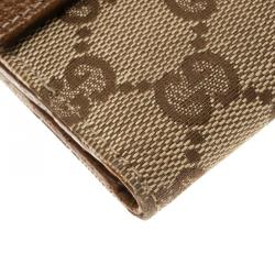 Gucci Beige/Brown GG Canvas Nailhead Compact Wallet