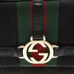 Gucci Black GG Canvas Web Interlocking GG Continental Wallet 