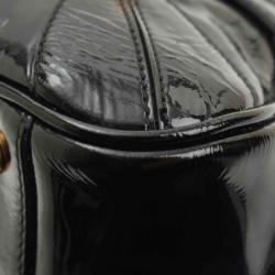 Pre Owned حقيبة غوتشي ويف بوسطن جلد لامعة سوداء