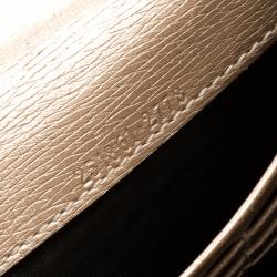 Pre Owned Gucci Metallic Beige Leather Lovely Heart Continental Wallet