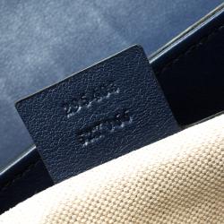 مملوكة مسبقًا Gucci Dark Blue Guccissima Leather Large Emily Chain Shoulder Bag